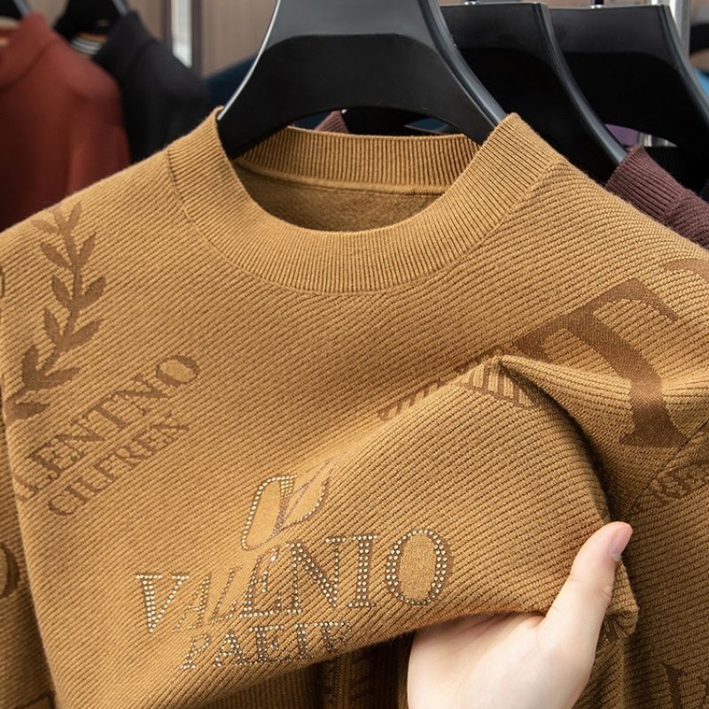 Autumn And Winter New Knitted T-shirt Long-sleeved Sweater Bottoming Shirt Men's Casual Top_viptrois.com