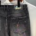 Men's Clothing Ins Trendy Big Hole Denim Shorts Summer New Style Personalized Patch Ink Splash High Street Slim Pants_viptrois.com