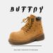 Martin Boots Tooling Boots Heightening Short Boots Tough Guy Big Head High Top Rhubarb Boots_viptrois.com