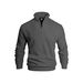 Men's Clothing Autumn And Winter New Solid Color Men's Half Zip Corduroy Casual Stand Up Collar Long Sleeved Sweatshirt Spot Men_viptrois.com