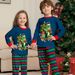 Christmas Family new Dinosaur letters Christmas family print home suit pajamas set_viptrois.com