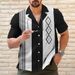 2025 New Men's Shirt With Dancing Pattern, Cuban Collar, Outdoor Casual Short-sleeved Shirt_viptrois.com
