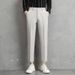 Men's Clothing Men's Ice Silk Nine Point Small Suit Trousers Summer Thin Simple Straight Suit Trousers Advanced Drape Nine Point Casual Trousers_viptrois.com