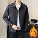 "Men's Lightweight Autumn Jacket – Slim-Fit Fleece-Lined Bomber With Notch Lapel & Versatile Layering "_viptrois.com