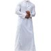 Men's Clothing Middle East Dubai Turkish Muslim Men's Robe Solid Color Loose Small Stand Collar Design Thobe 927 104_viptrois.com