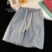 Retro Denim Shorts For Men And Women Summer Thin Style Trendy Brand Fashionable Loose Fit Casual Five-Point Pants_viptrois.com