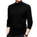 Pure 100% Pure Wool Solid Color Round Neck Base Shirt Thickened Half Turtleneck Knitted Sweater Casual Versatile Men's_viptrois.com