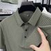Summer New Ice Silk Short Thin Breathable High-End Feel Turn-Down Collar Half Sleeve Fashion Business Men's T-Shirt_viptrois.com