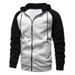 Men's plus Size Fleece Hooded Jacket Contrast Color Zipper Cardigan Casual Autumn Winter Top Foreign Trade Men's Clothing_viptrois.com