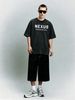 Men's Clothing Heavy Washed Cotton Short Sleeved T Shirt Casual Trend Unisex Summer Ins Black Round Neck Top Trendy Versatile Half Sleeve_viptrois.com