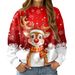 Pure Pure Cross-Border Sweater Autumn Winter New Deer Christmas Knitted Sweatshirt European American Loose Long Sleeve Round Neck_viptrois.com