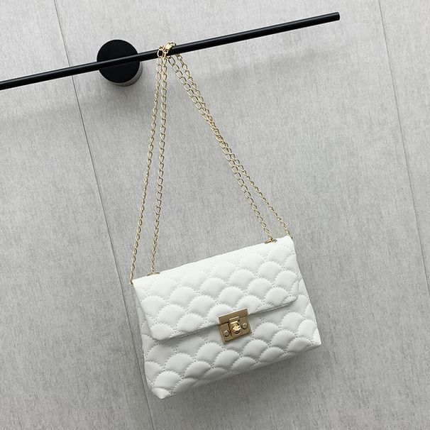 Luxury Scaled Embroidery Flap Bag - Elegant Square Shoulder Purse For Women (Inspired, Gold-Tone Lock, Fashionable & Unique Design)_viptrois.com