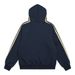 American Style Trendy Brand Striped Patchwork Three-Stripe Hooded Cardigan Sweatshirt Men's Spring And Autumn Sports_viptrois.com