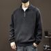 Pure Men's Autumn Winter Trendy Cool Solid Color Stand Collar Fashionable Versatile Loose Casual Multi-color Half-zip_viptrois.com