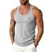Men's Clothing High Elastic Ribbed Vest Slim Fit Sleeveless Base Layer Gym Top American_viptrois.com