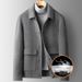 Men's Clothing 100% wool short double sided nylon coat for men with detachable Silk cotton lining double sided wool coat jacket_viptrois.com