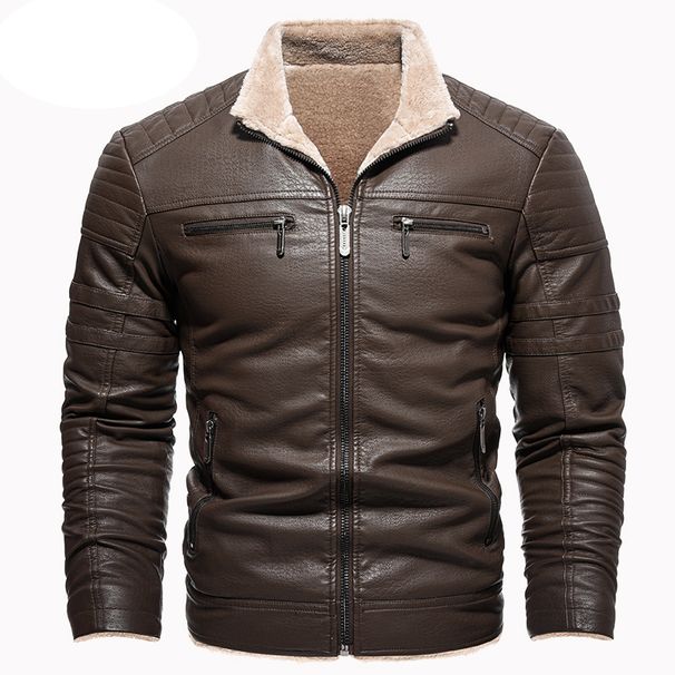 Men's Clothing European And American Winter Leather Jacket Thickened Artificial Fur Plush Warm Plus Size Industrial Retro Simulation Leather Jacket_viptrois.com