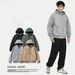 Men's Fleece-Lined Hooded Zip-Up Jacket - Winter Pullover Sweatshirt With Thermal Cotton Lining(Khaki/Light Grey/Black/Dark Green)_viptrois.com