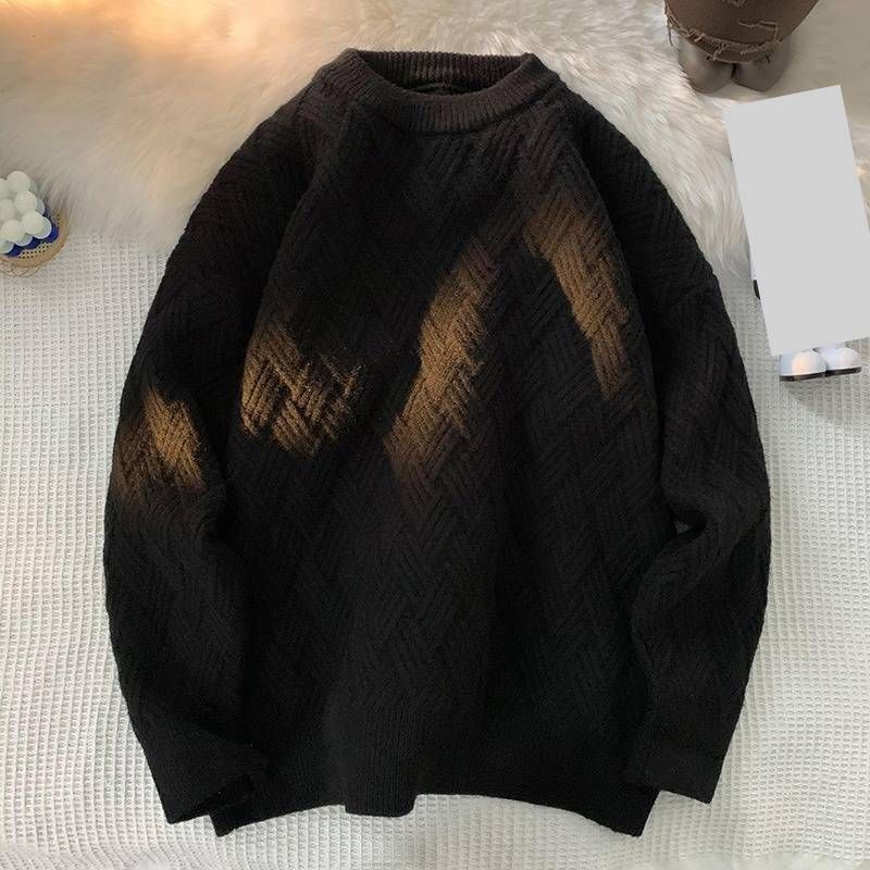 Minimalist Style Oversized Knit Sweater – Unisex Cthulhu-Inspired Cable Knit Pullover (M-XXL, Soft Yarn, Machine Washable, Earth Tones)_viptrois.com