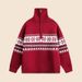 Men's Fair Isle Knit Sweater – Chunky High Neck Christmas Pattern Pullover For Winter (S-XXL)_viptrois.com