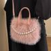 Women's Bags High End Autumn And Winter New Fox Plush High Value Crossbody Bag With Large Capacity, Simple And Versatile Style_viptrois.com
