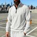 Cross-border American Autumn And Winter Outdoor Men's Loose Stand-up Collar Ami Kaji Commuter Corduroy Zipper Sweater_viptrois.com