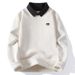 Pure Men's Turn-Down Collar 2025 Winter New Fashion Casual One-Piece Fleece Comfortable Warm Knitted Sweater_viptrois.com