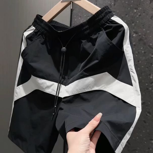 Men's Clothing New Men's Casual Shorts Loose Straight Sports Quick Drying Beach Pants Color Shorts_viptrois.com