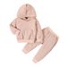 kids'clothing Children's autumn and winter warm thick set Boys hoodie set Girls solid color long sleeve casual two-piece set_viptrois.com