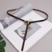 Retro metal buckle cowhide strap thin belt women's decorative dress with skirt soft versatile casual small belt_viptrois.com
