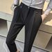 Men's Slim Fit Cropped Business Suit Trousers Casual Summer Thin Trendy Drapey Sophisticated Cool Bottoms_viptrois.com