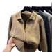 Men's Jacquard Knit Cardigan – Stylish Zipper Pocket Sweater Coat (Beige/Brown/Grey/Black, Sizes M-3XL)_viptrois.com