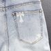 Men's Thin Light Blue Shorts Denim Shorts Youth Trend Worn Print Stretch Slim Fit Mid-Length Pants _viptrois.com