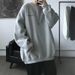 Autumn Winter Fleece Sweatshirt For Men, Plus Size Loose Fit Round Neck Base Shirt, Men's Fashion, European And American_viptrois.com