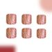 Short Glitter Gold Powder Deep Skin Toenail Simple Joker Elegant European and American Wear Toenail Foreign Trade 24 Pieces_viptrois.com