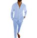 Men's Clothing Men's Casual Suits Spring And Autumn Fashion Long Sleeved Trousers Two Piece Cardigan Suits_viptrois.com