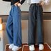 Children's Pants Girls Jeans Spring And Autumn Style Girls Big Children Wide Leg Pants Children's Spring Straight Pants Korean Style Trend_viptrois.com