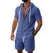 Men's Clothing Men's Casual Beach Outdoor Shirt And Shorts Set Short Sleeved Hooded Cardigan For Formal & Casual_viptrois.com