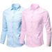 Foreign Trade Men's Non Iron Long Sleeved White Shirt Slim Fit Business Professional Formal Wear Korean Style Trendy Bottoming Shirt Black Inch_viptrois.com