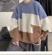 New trendy brand color blocking round neck warm sweater for autumn and winter, men's spliced knit sweater jacket_viptrois.com