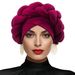 Women's Hats Twisted Autumn And Winter Simple Ethnic Headscarf All Match Thick Braid Milk Silk Big Braid Cross Head Cap_viptrois.com