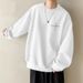 Men's Versatile Round Neck Sweatshirt – Minimalist Inner Wear & Casual Top (Black/White/Apricot/Dark Gray, Regular & Velvet Options, Sizes M-5XL)_viptrois.com