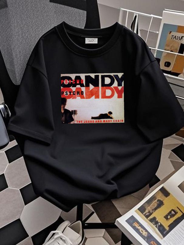 The Jesus And Mary Chain - Psychocandy - Official Men's Black T-Shirt Designer Clothes Stretched Breathable Stylish Soft Summer_viptrois.com