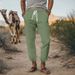 Men's Clothing Casual Fashion Loose Pants Summer Breathable Cuff Pants Beach Straight Pants_viptrois.com