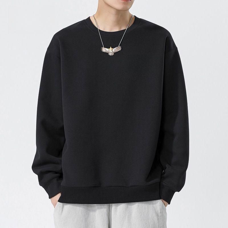 Sweatshirt Spring And Autumn New Round Neck Loose Thickened Hoodss Pullover Top Youth Long Seve Men's Jacket_viptrois.com