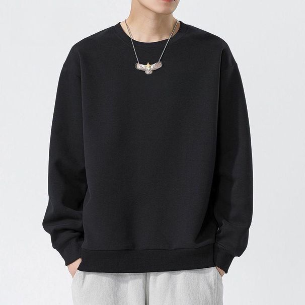 Sweatshirt Spring And Autumn New Round Neck Loose Thickened Hoodss Pullover Top Youth Long Seve Men's Jacket_viptrois.com