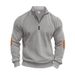 Men's Clothing Solid Color Corduroy Sweatshirt With Stand Up Collar And Half Zip Casual Long Sleeved Autumn Winter New Arrivals_viptrois.com