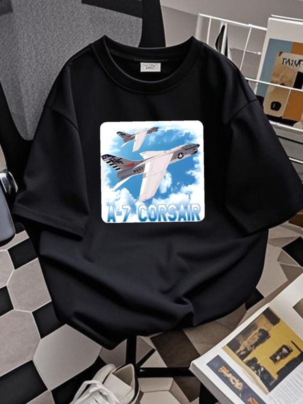 A 7 Corsair II White T Shirt Soft Stretched Breathable Versatile Streetwear Stylish Homme Casual Slightly Top For Everyday Wear Unisex Fashion_viptrois.com