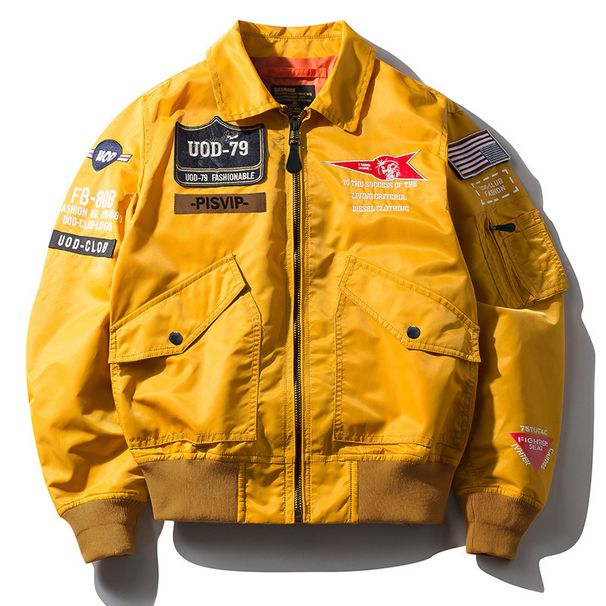 Men's Clothing spring and autumn men's new outdoor leisure stand up collar flight men's jacket loose jacket men's tops_viptrois.com