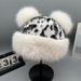 Leopard print Mongolian for children 2024 new autumn and winter thick warm plush fashionable mosphere ear protection_viptrois.com